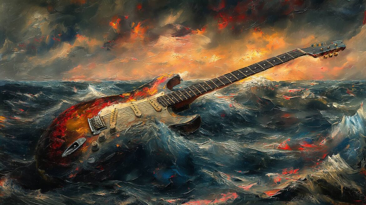 Electric Guitar Sinking like the Titanic