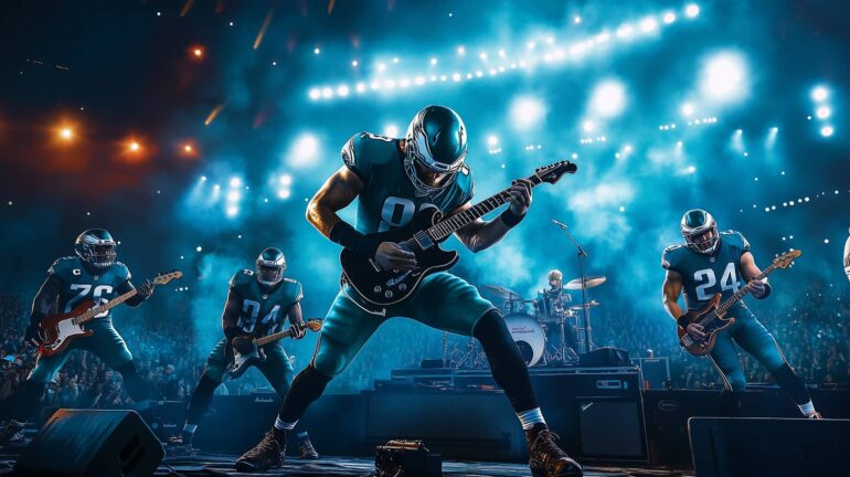 Philadelphia Eagles Playing a Rock Concert